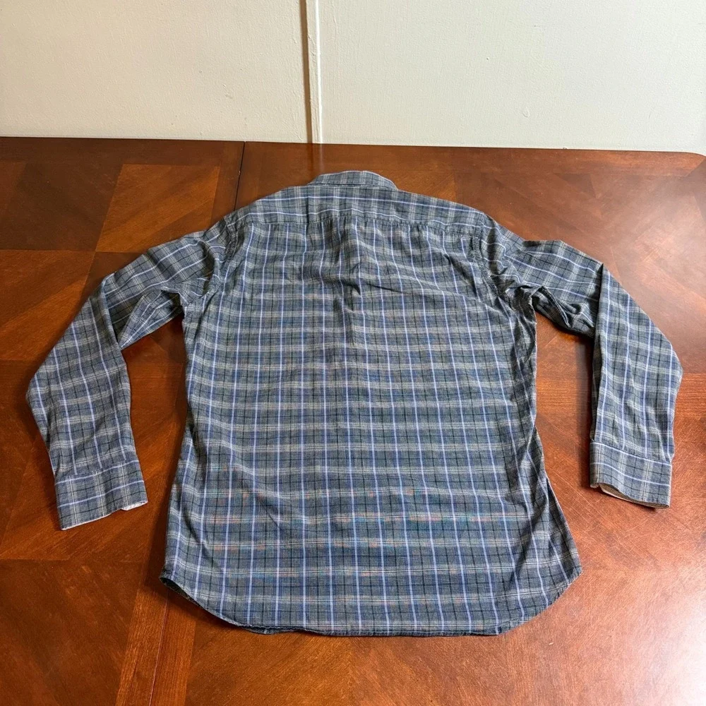 Banana Republic Men's Plaid Button Down‎ Shirt Small 14-14.5 Stretch